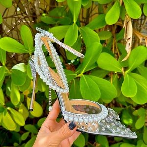 Mach&Mach Diamond of Elizabeth Hot Fix PVC High-Heel Pumps 38